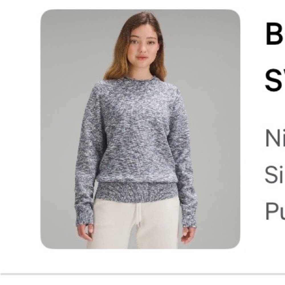 Lululemon Athletica Boxy Cotton-Blend Crew Neck Sweater